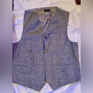 Paul Fredrick Charcoal Plaid Vest